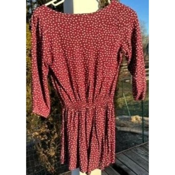 Abercrombie & Fitch Big Kid Size Medium Shorts Burgundy Heart Romper Henley - Picture 7 of 10